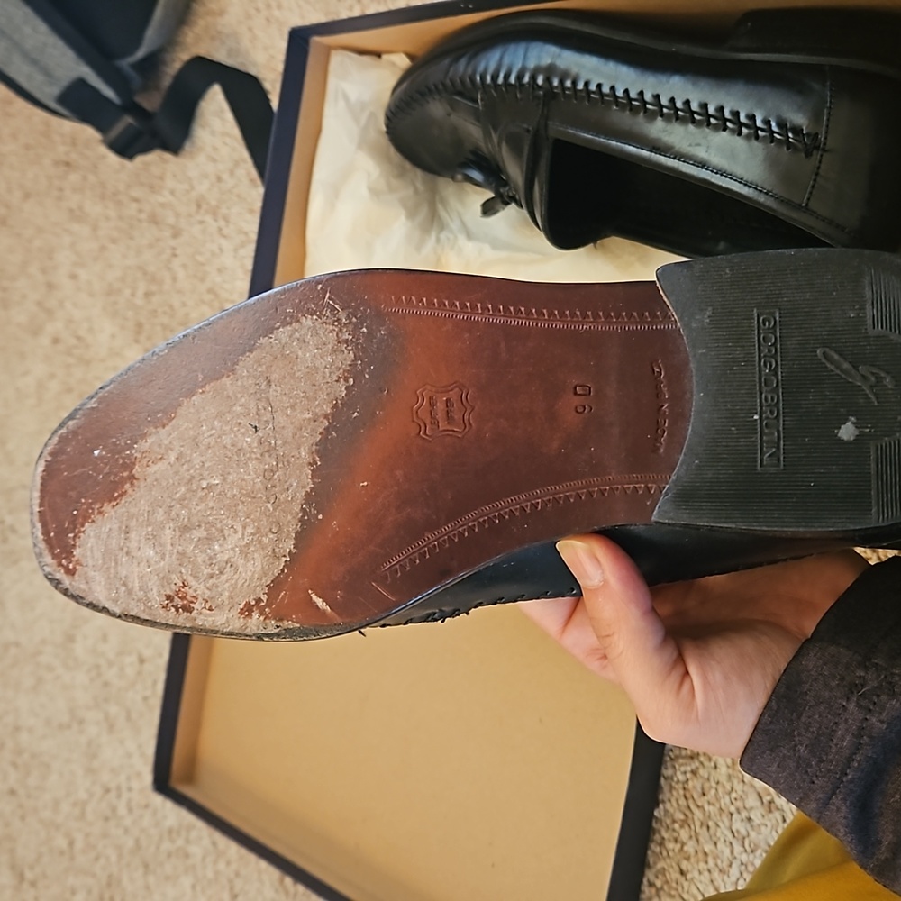 Vintage Black Leather Loafers - Picture 2 of 3